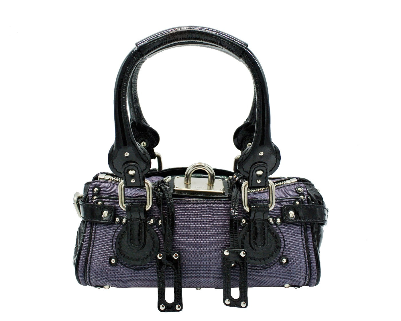 Chloe Lilac and Black Patent Leather Mini Paddington Bag Bag Chloe