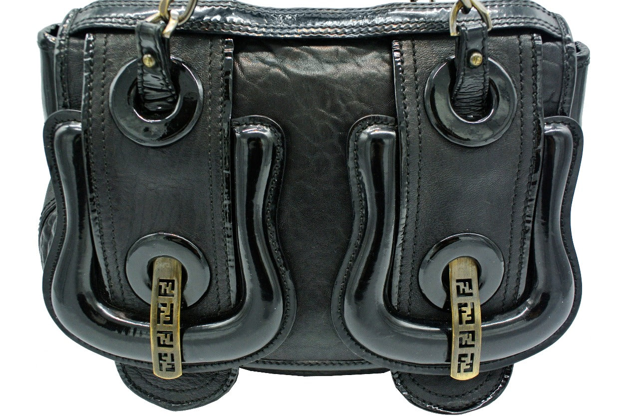 Fendi Black Grained Leather B Bag Bag Fendi