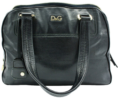 D & G Black Leather Bag Vilma Shoulder Bag Bag Dolce & Gabbana