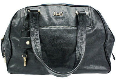 D & G Black Leather Bag Vilma Shoulder Bag Bag Dolce & Gabbana