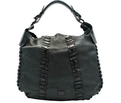 Burberry Large Black Leather Embellished Hobo Bag Bag Burberry