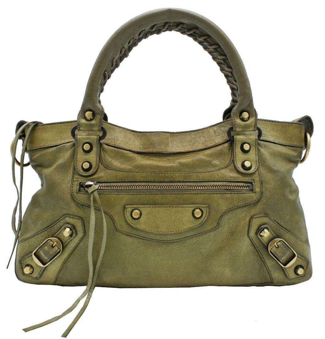 Balenciaga Olive Agneau First 2way Bag Bag Balenciaga