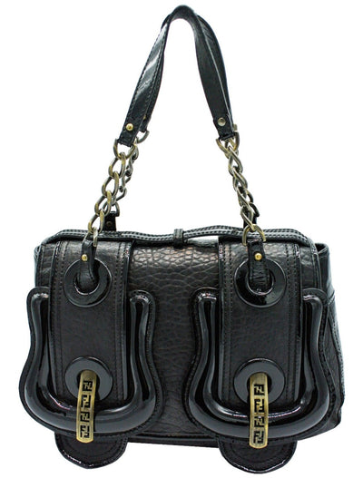 Fendi Black Grained Leather B Bag Bag Fendi