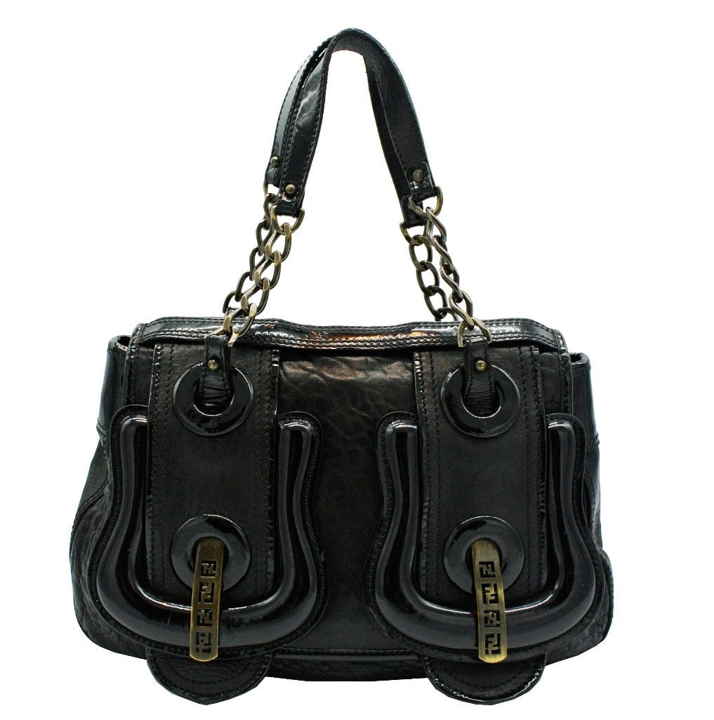 Fendi Black Grained Leather B Bag Bag Fendi