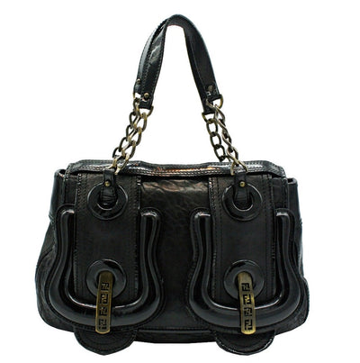 Fendi Black Grained Leather B Bag Bag Fendi