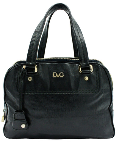 D & G Black Leather Bag Vilma Shoulder Bag Bag Dolce & Gabbana