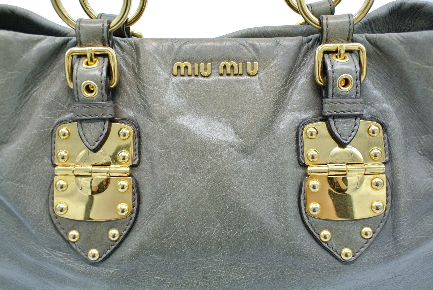 Miu Miu Grey Leather 2 Way Tote – Occhi Azzurri