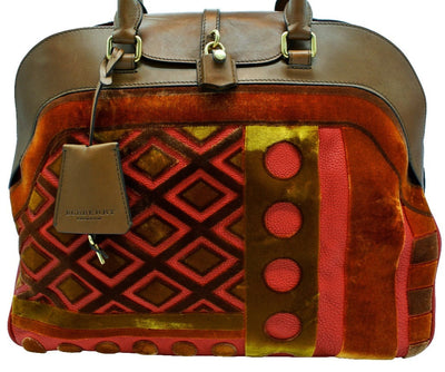 Burberry Prorsum Milverton Velvet and Leather Bowling Bag Bag Burberry