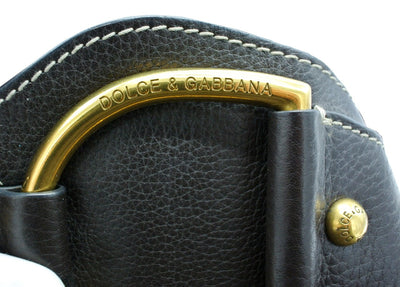 Dolce & Gabbana Vintage D Ring Brown Leather Shoulder Bag Bag Dolce & Gabbana