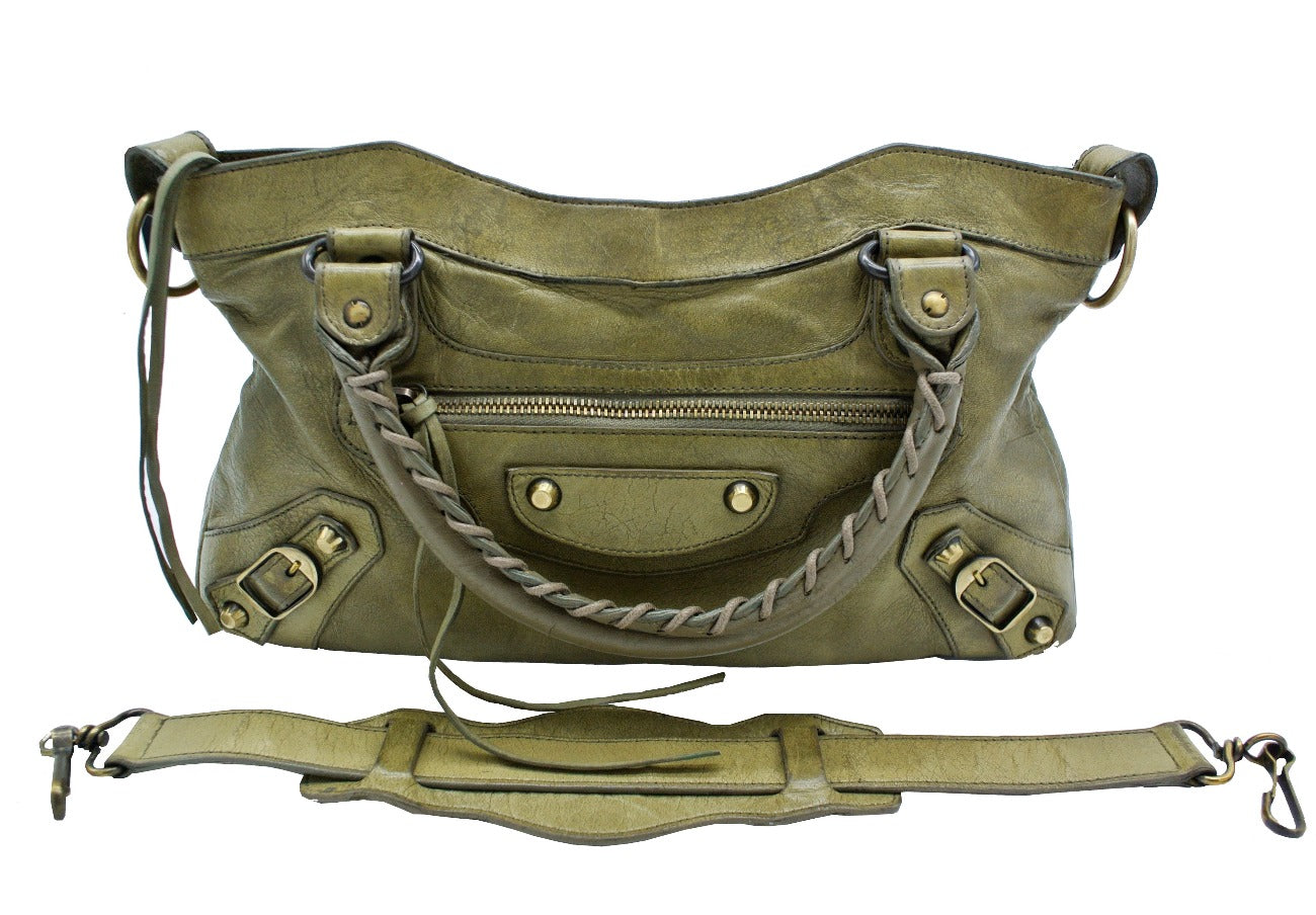 Balenciaga Olive Agneau First 2way Bag Bag Balenciaga