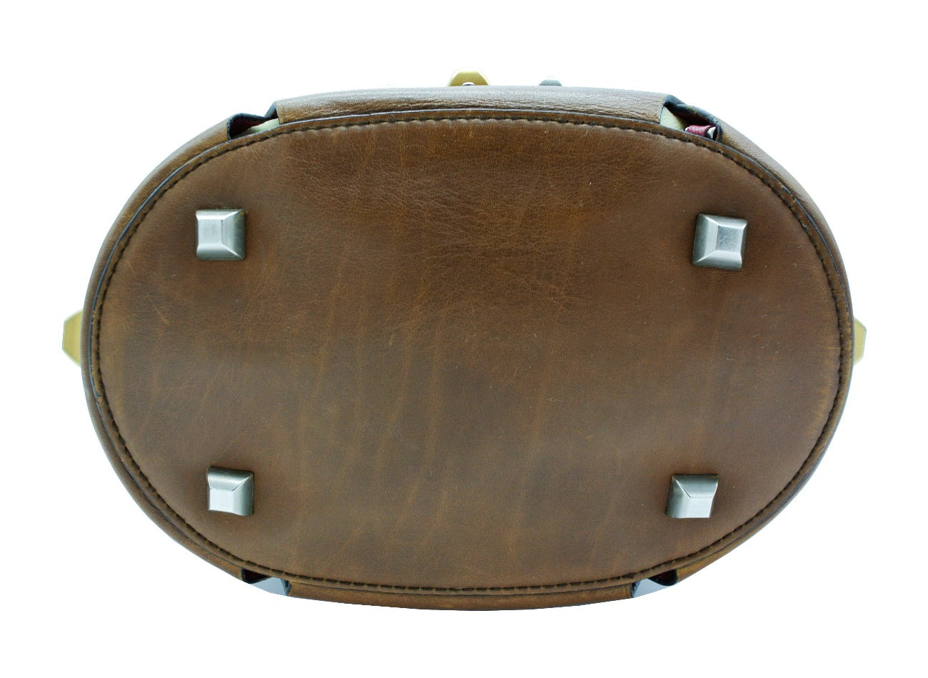 Prada Dark Brown Leather Lattice Handbag Bag Prada