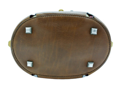 Prada Dark Brown Leather Lattice Handbag Bag Prada