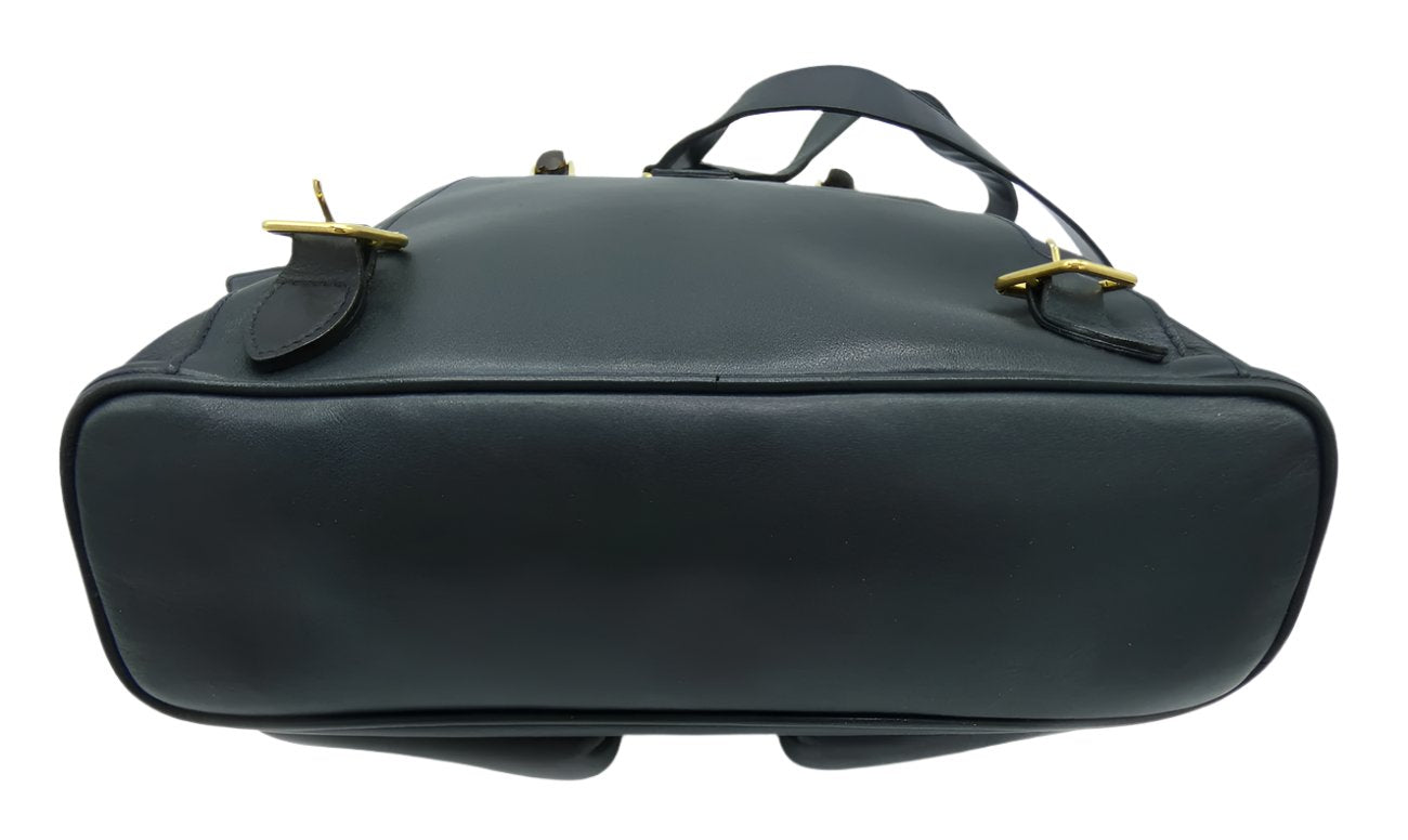 Gucci Vintage Dark Blue Leather Backpack Bag, Backpack Gucci