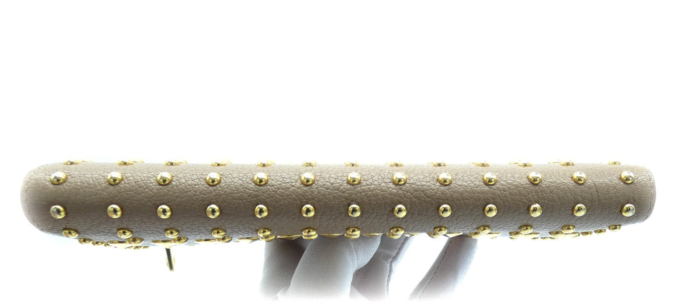 Miu Miu Beige Studded Continental Wallet Wallet Miu Miu
