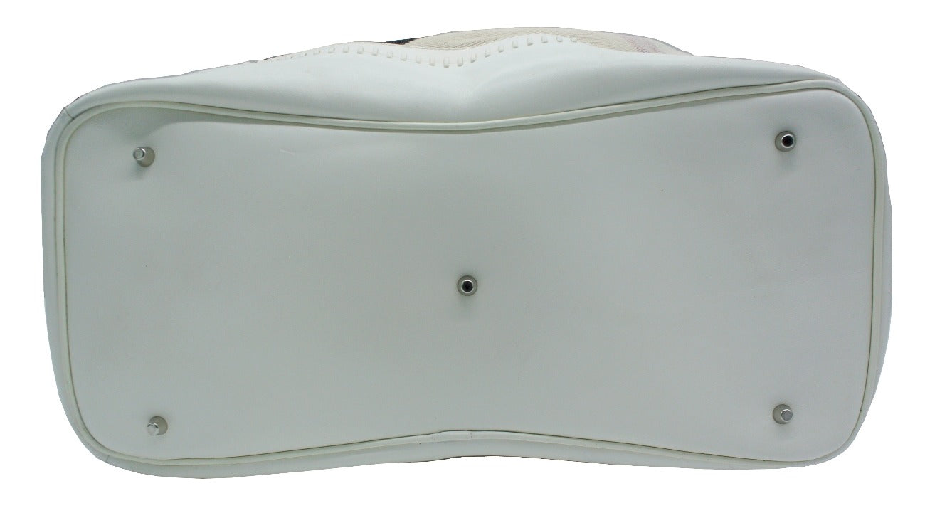 Burberry White Leather Trimmed Exploded Nova Check Satchel Bag Burberry