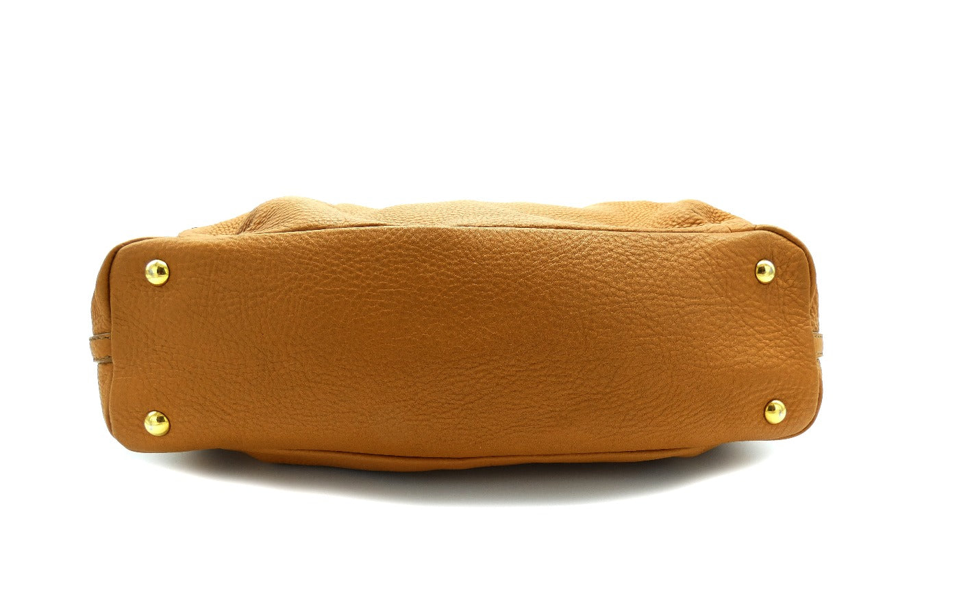 Miu Miu Vitello Daino English Tan Grained Leather Handbag Bag Miu Miu