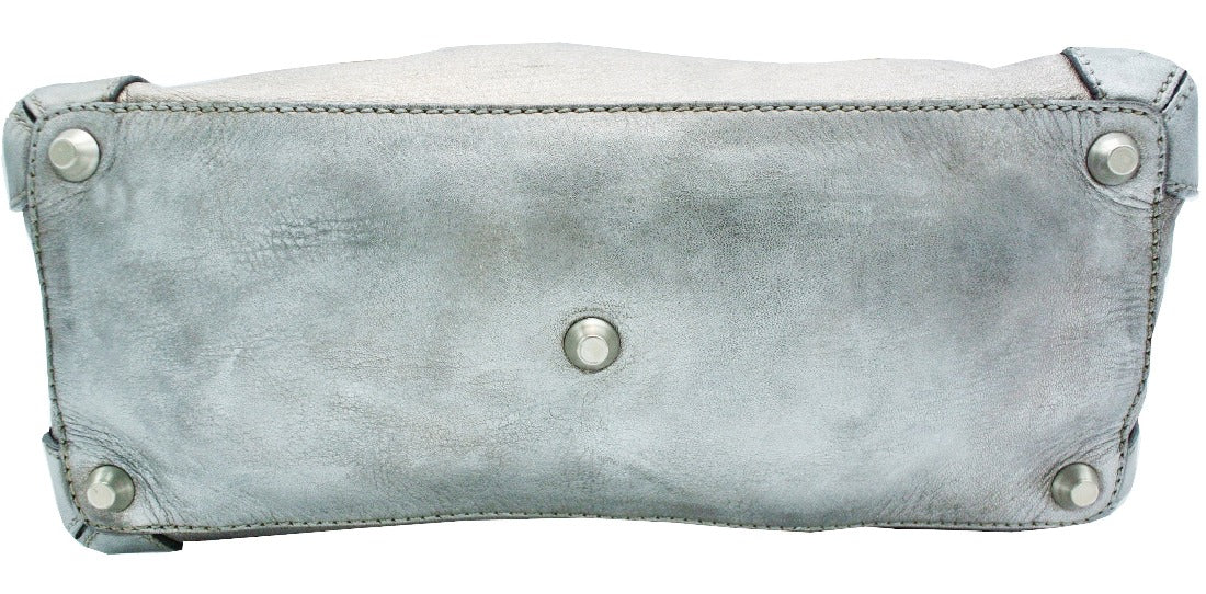 Chloe Silver Leather Logo Tote Bag Chloe