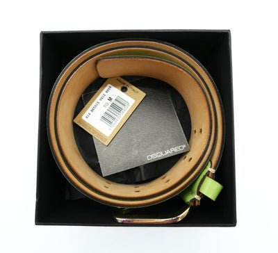 DSquared2 Green Ostrich Embossed Leather Belt Belt DSquared2