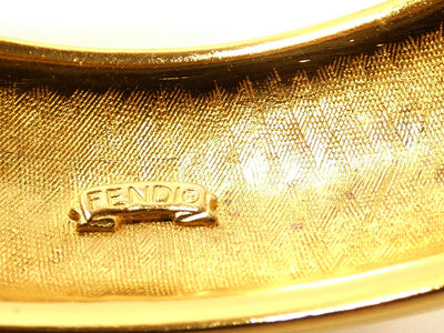 Fendi Gold Tone Crown Bangle Bracelet Fendi