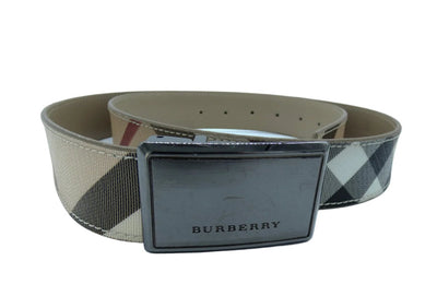 Burberry Nova Check Leather and PVC Belt Belt Burberry
