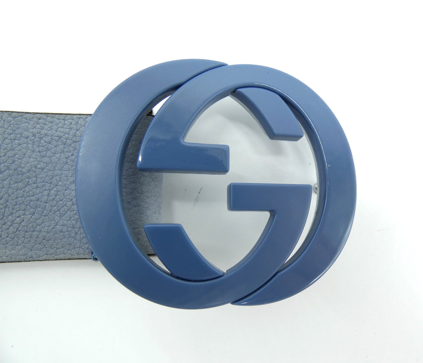 Gucci Sky Blue Sueded Leather Interlocking GG Belt Belt Gucci