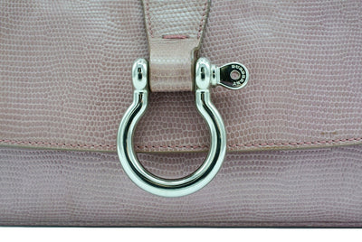 Burberry Vintage Pink Snake Embossed Leather Handbag Bag Burberry
