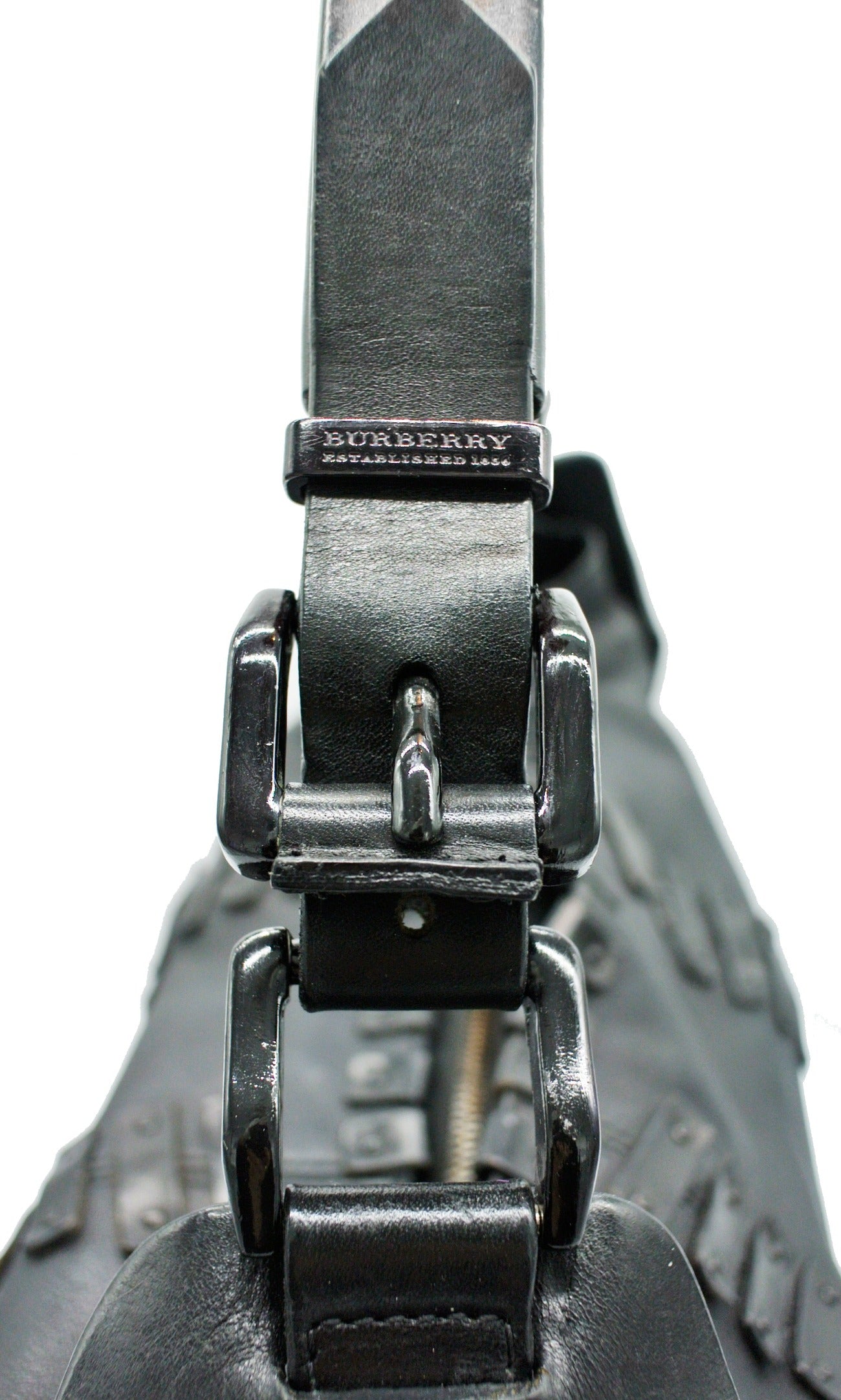 Burberry Large Black Leather Embellished Hobo Bag Bag Burberry