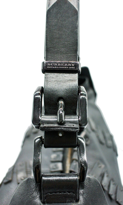 Burberry Large Black Leather Embellished Hobo Bag Bag Burberry