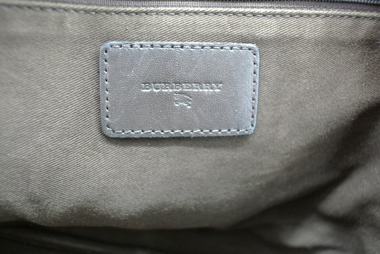 Burberry Vintage Haymarket Smoke Check Coated Canvas Handbag Bag Burberry