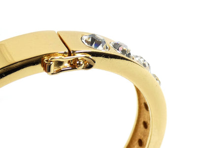 Christian Dior Swarovski Hinged Gold Bangle Bracelet Christian Dior