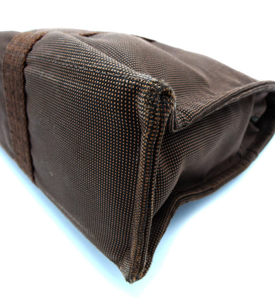 Hermès Deep Brown Canvas Herline MM Tote Bag Hermes