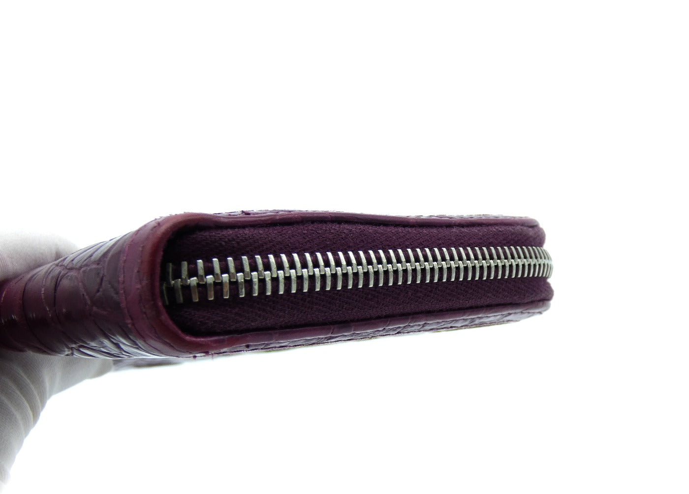 Miu Miu Purple Caiman Crocodile Continental Bow Wallet Wallet Miu Miu