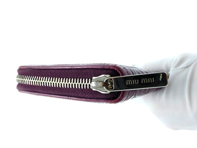 Miu Miu Purple Caiman Crocodile Continental Bow Wallet Wallet Miu Miu
