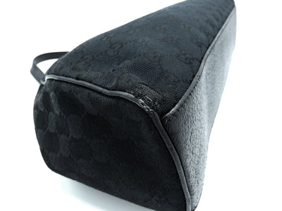 Gucci Vintage Black GG Canvas and Leather Charmy Hobo Bag Gucci