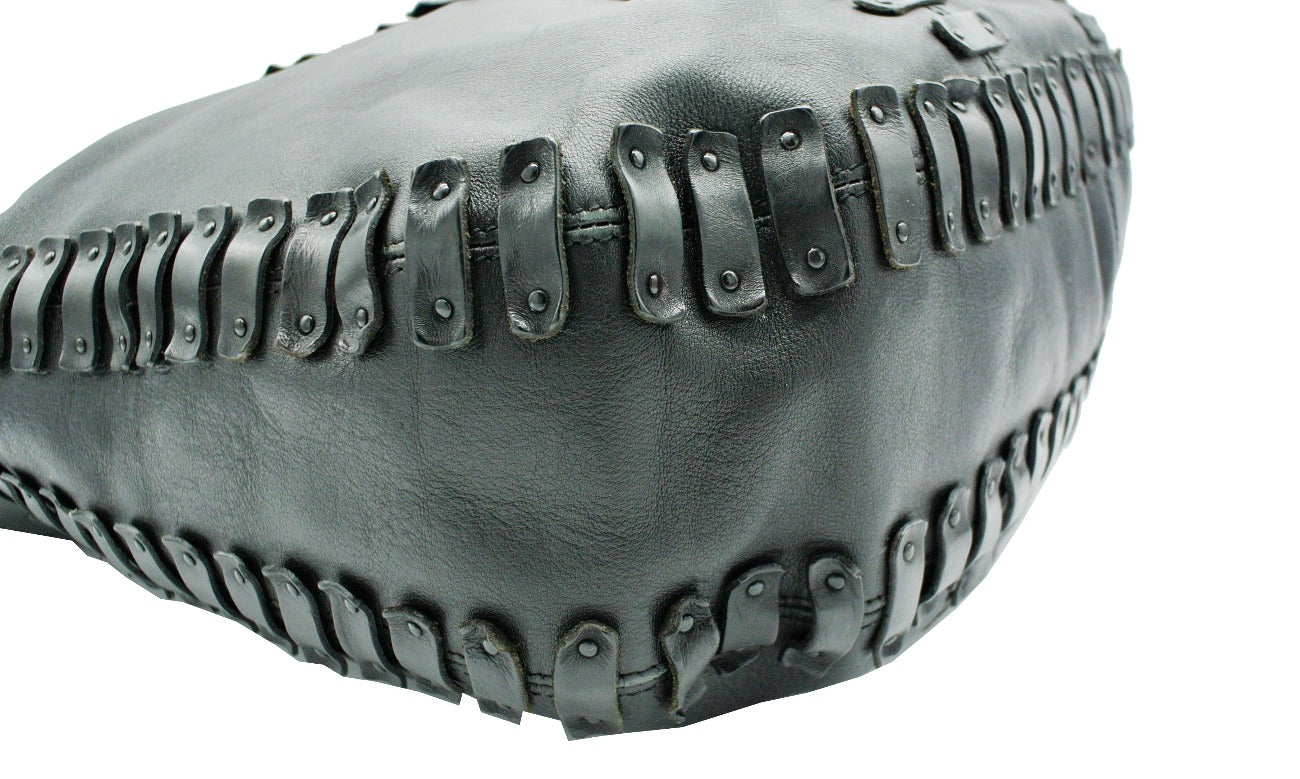 Burberry Large Black Leather Embellished Hobo Bag Bag Burberry