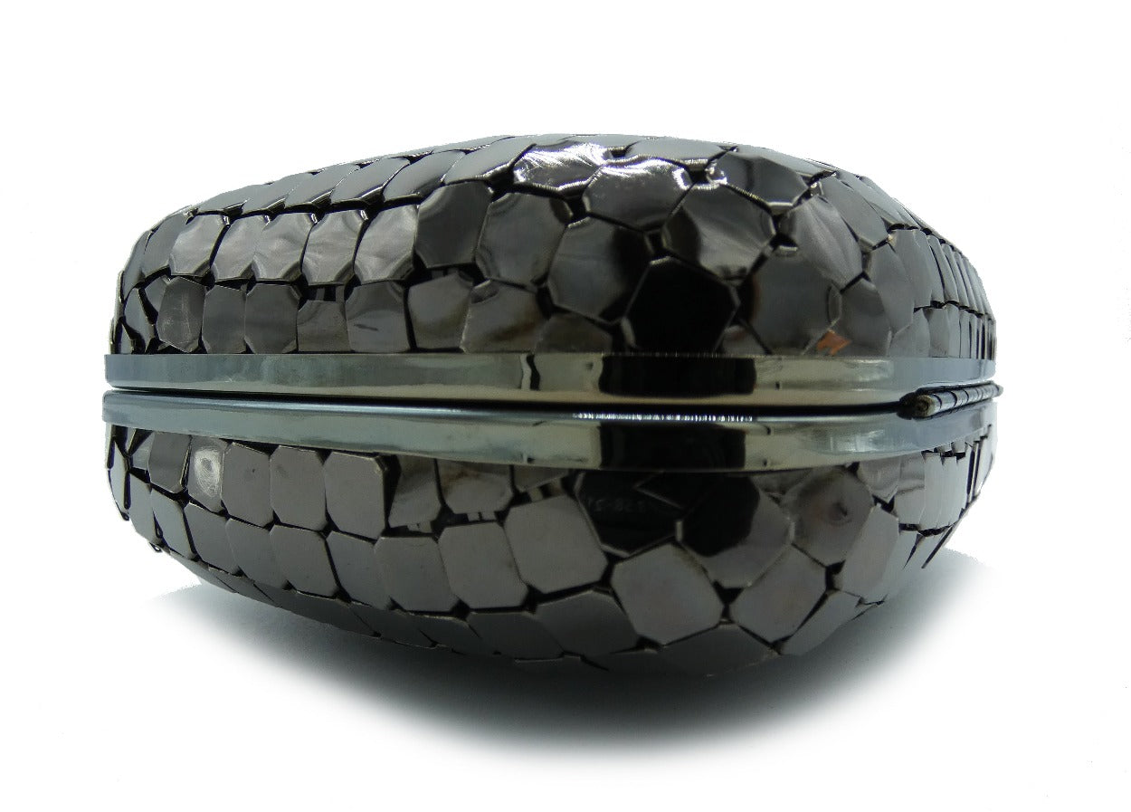 Lanvin Gunmetal Box Clutch Bag Lanvin