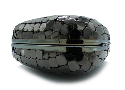 Lanvin Gunmetal Box Clutch Bag Lanvin