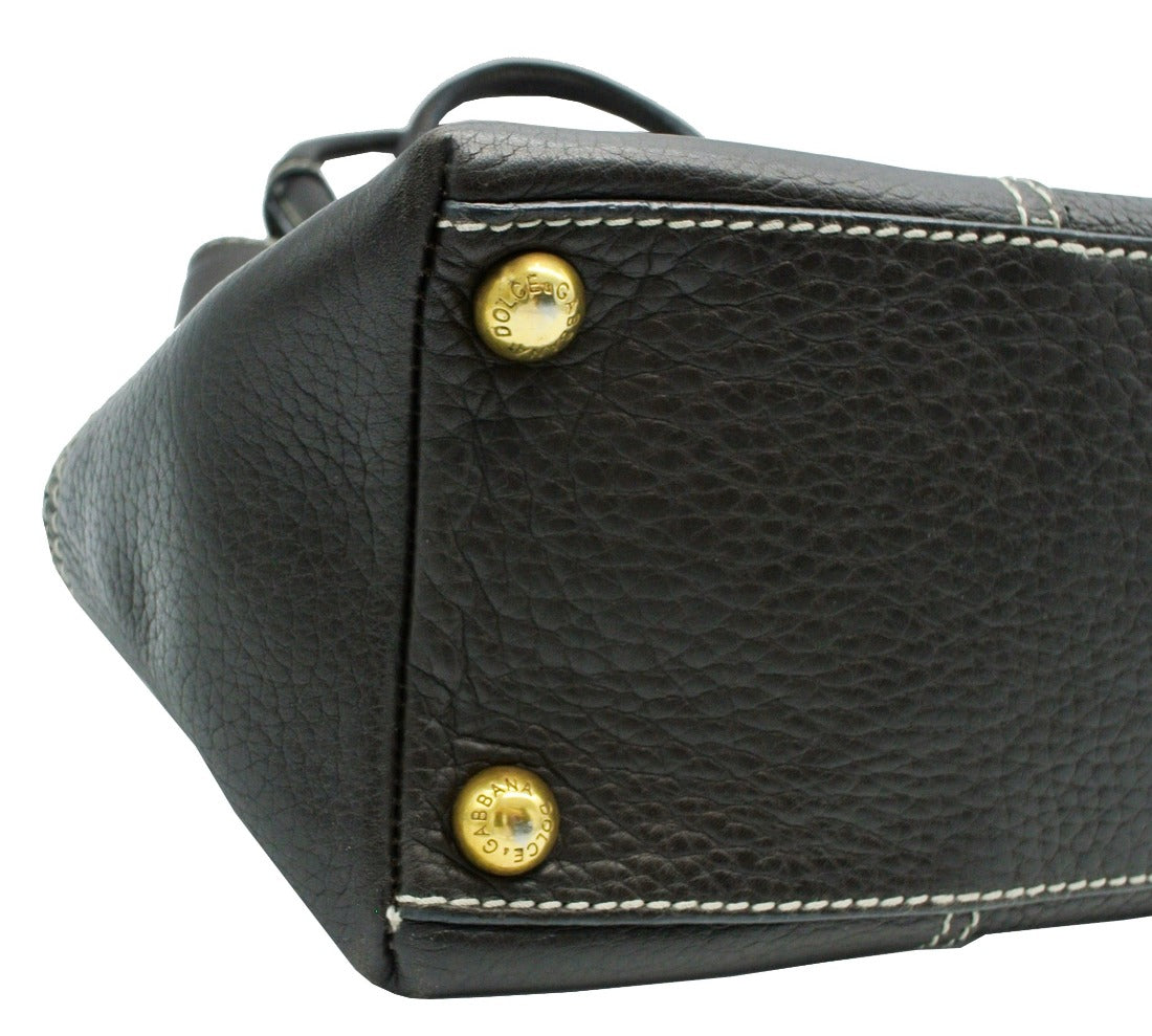 Dolce & Gabbana Vintage D Ring Brown Leather Shoulder Bag Bag Dolce & Gabbana