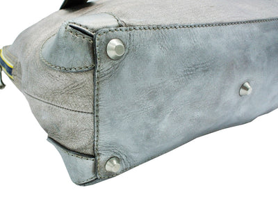 Chloe Silver Leather Logo Tote Bag Chloe