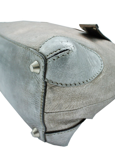 Chloe Silver Leather Logo Tote Bag Chloe