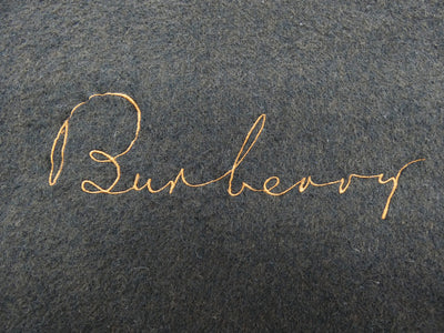 Burberry Cashmere Solid Cursive Logo Brown Scarf Scarf Burberry