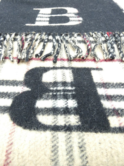 Burberry Wool and Cashmere Nova Check and Black Reversible Scarf Scarf Burberry
