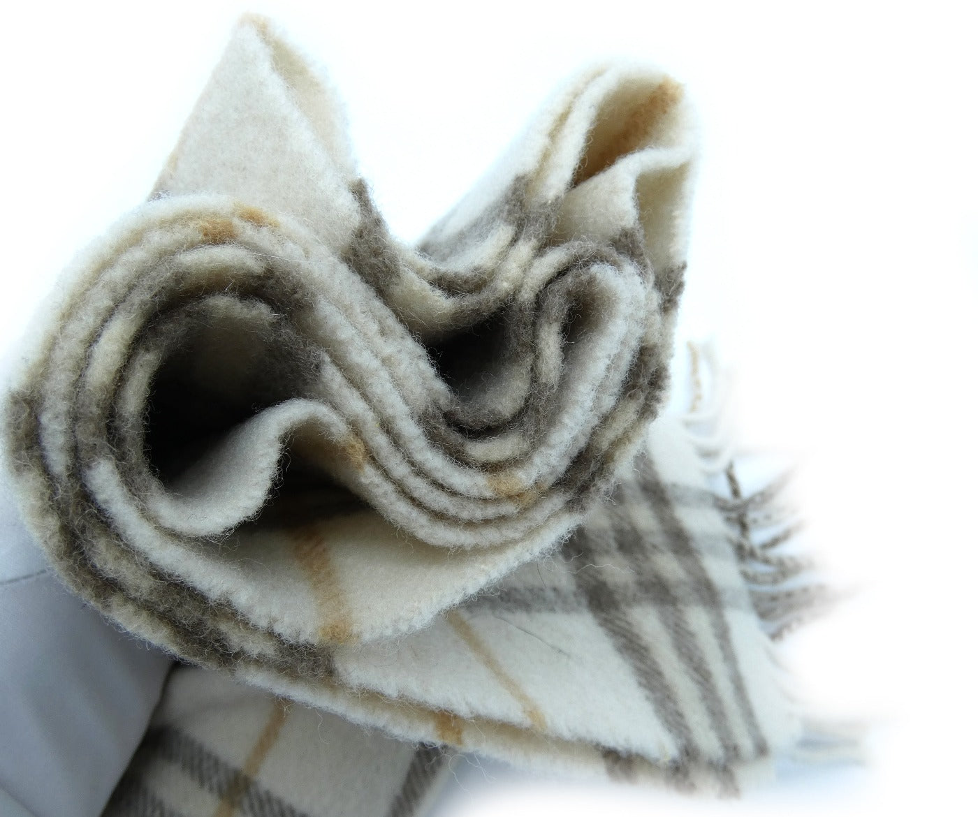 Burberry Lambswool House Check Cream and Brown Scarf Scarf Burberry