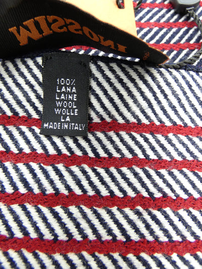 Missoni Red, White and Black Pinstripe Wool Scarf Scarf Missoni