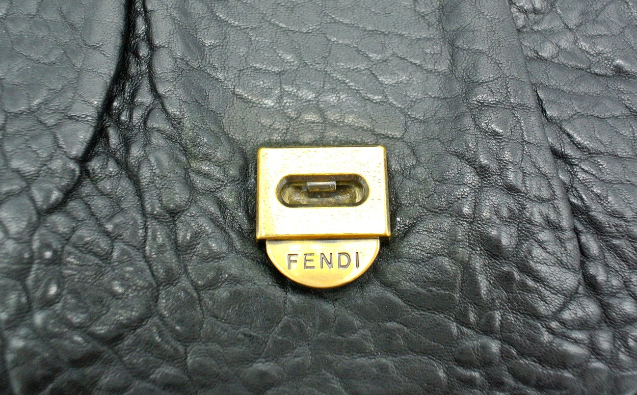 Fendi Black Grained Leather B Bag Bag Fendi
