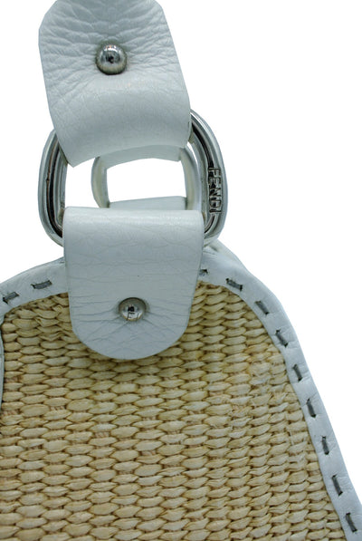 Fendi Raffia and Leather Selleria Handbag Bag Fendi