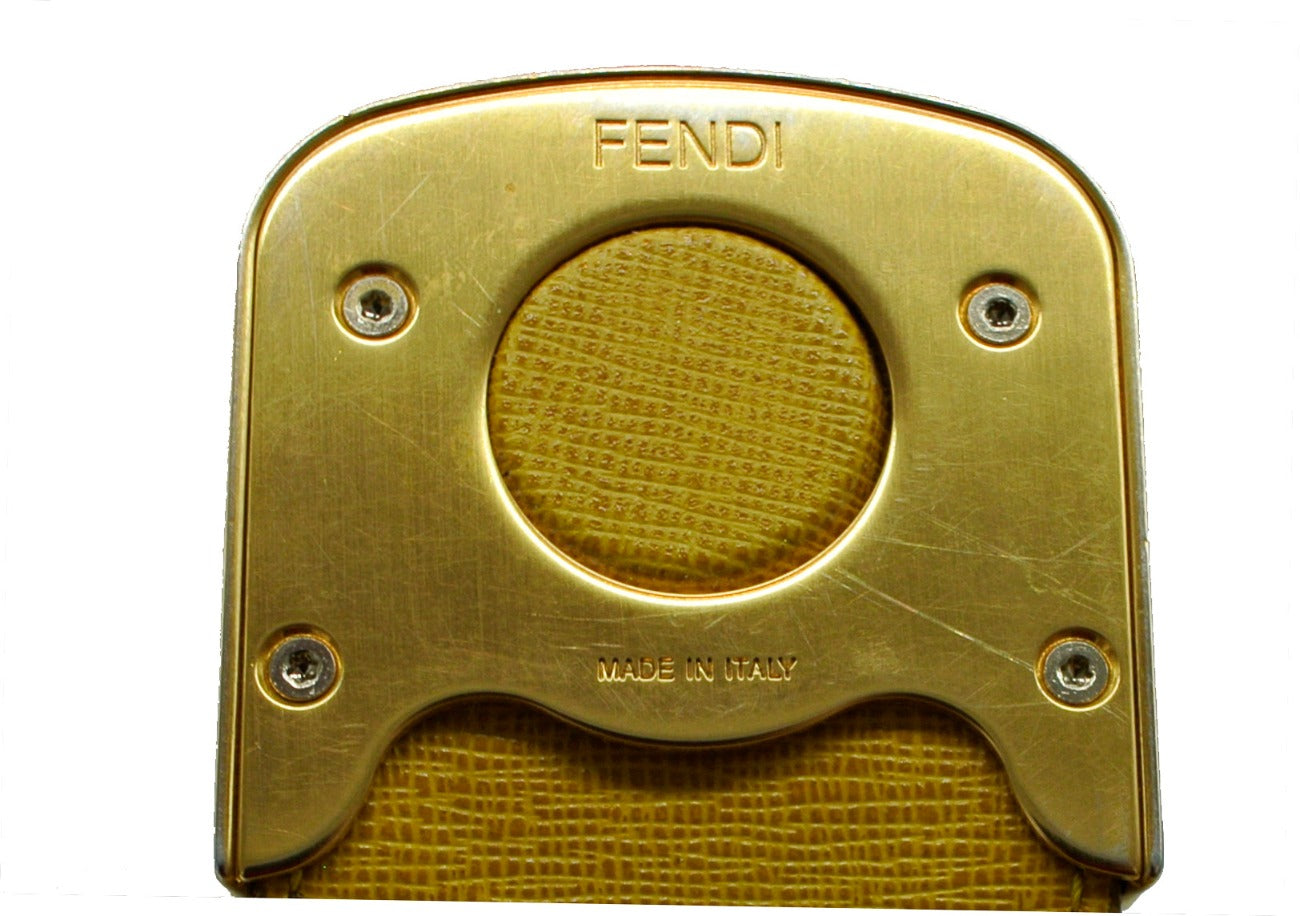 Fendi Yellow Leather Chameleon Large Tote Bag Fendi