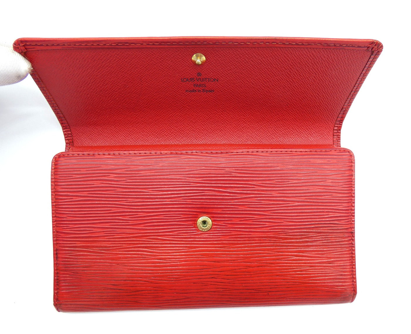 Louis Vuitton Vintage Red Epi Leather Continental Wallet Wallet Louis Vuitton