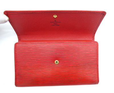 Louis Vuitton Vintage Red Epi Leather Continental Wallet Wallet Louis Vuitton
