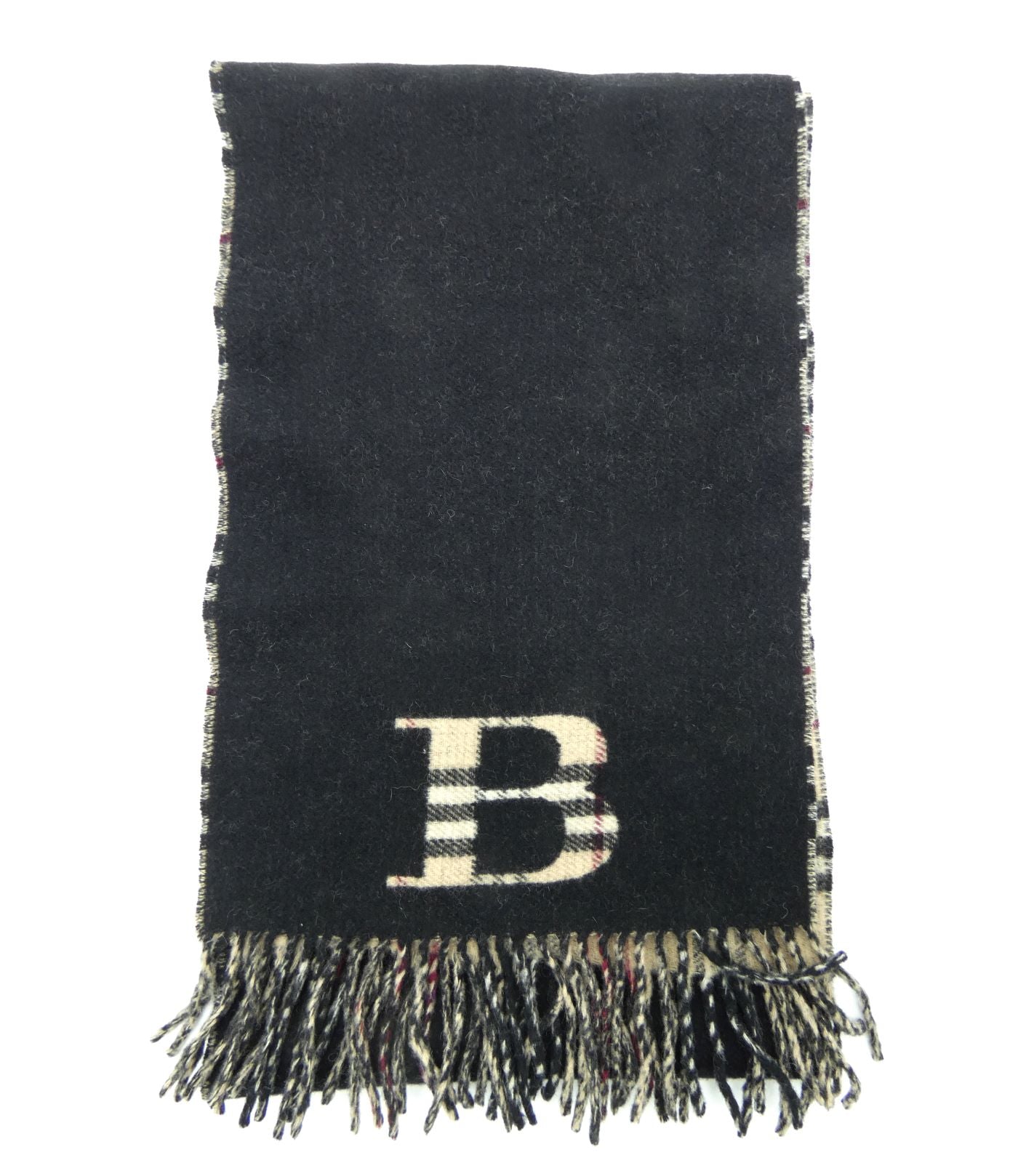Burberry Wool and Cashmere Nova Check and Black Reversible Scarf Scarf Burberry
